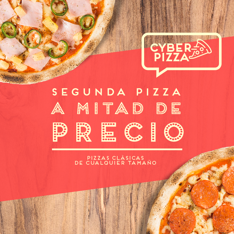 Segunda pizza a mitad de precio