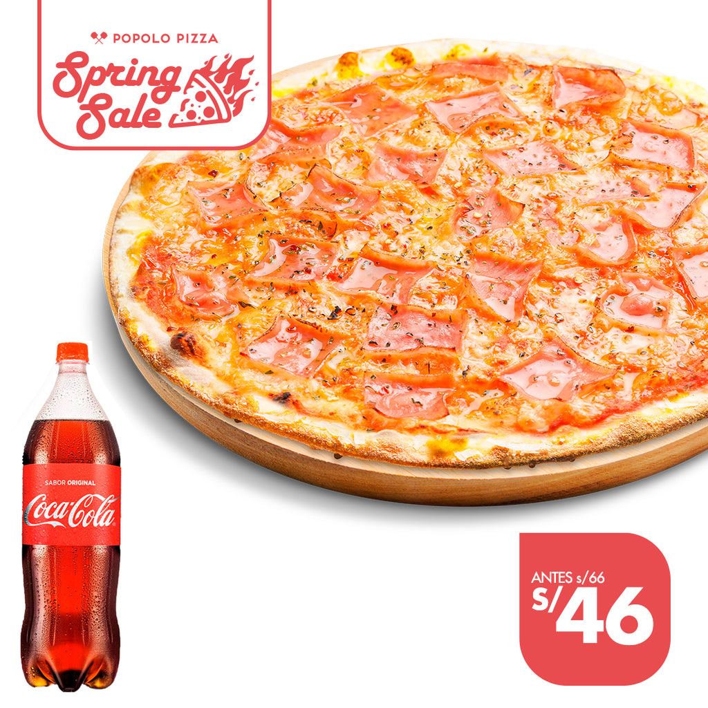 Pizza Clásica Familiar con gaseosa 1.5