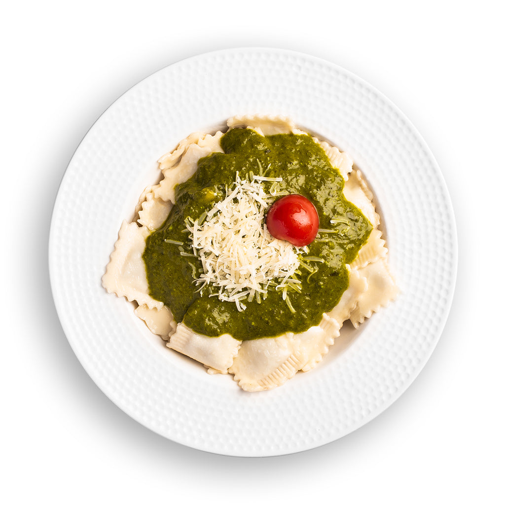 Raviolis de ricotta con espinaca